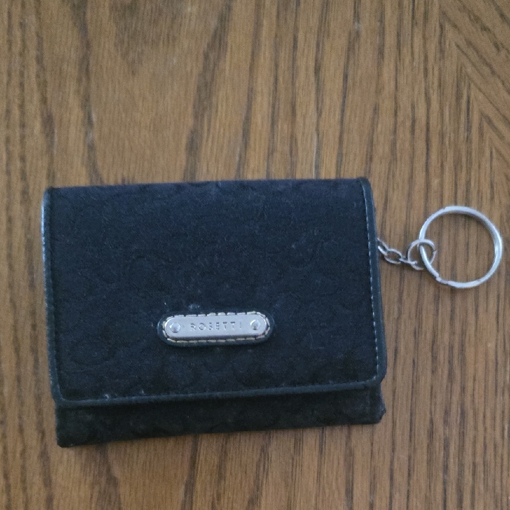 Rosetti Black Textured Wallet with Keychain